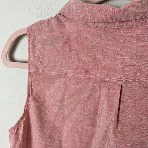 Theory Yarine Azalea Melange Linen Blend Sleeveless Button Down Top size Small - Picture 11 of 11